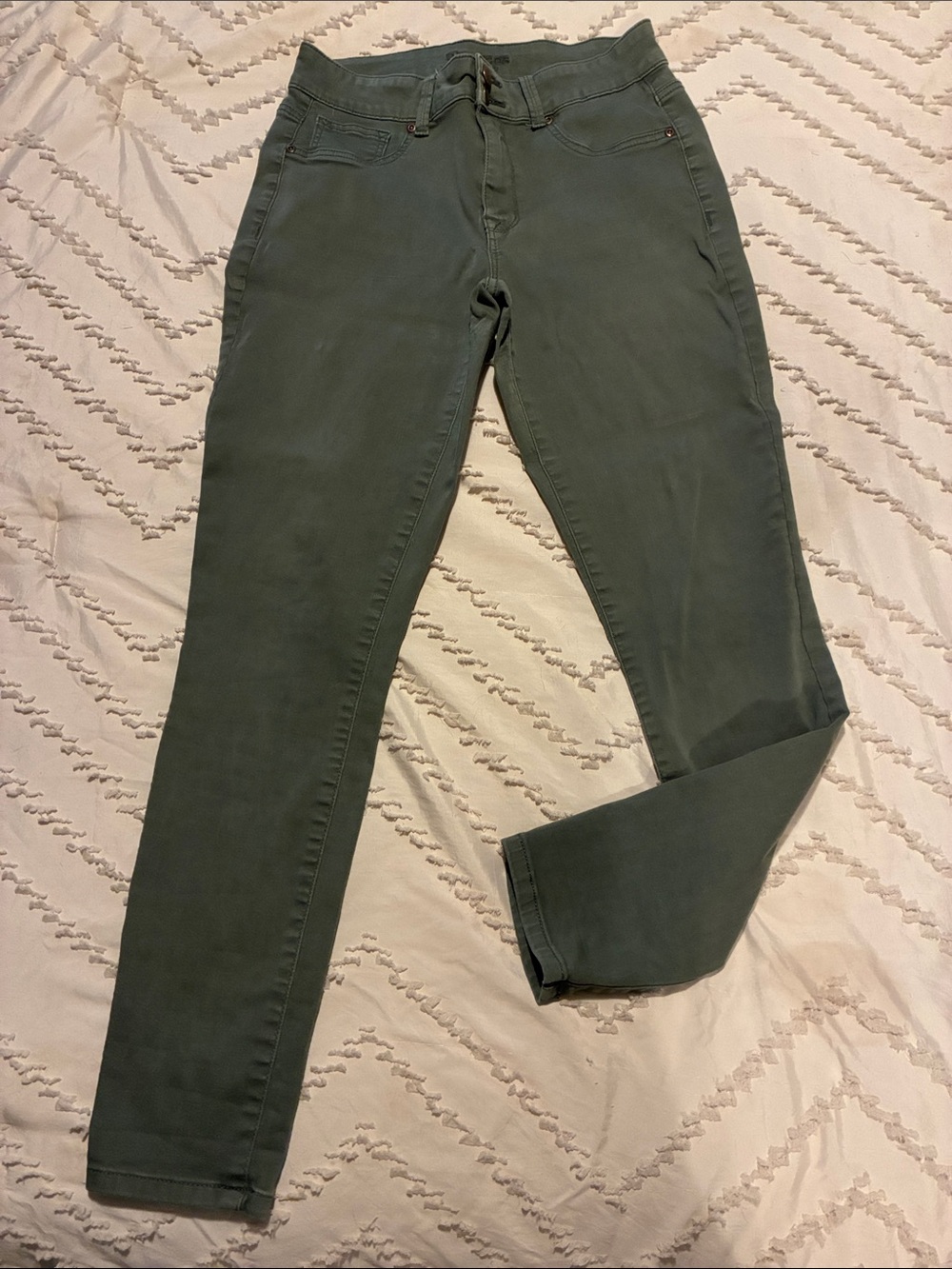 Slim Casual Pants in Olive Green